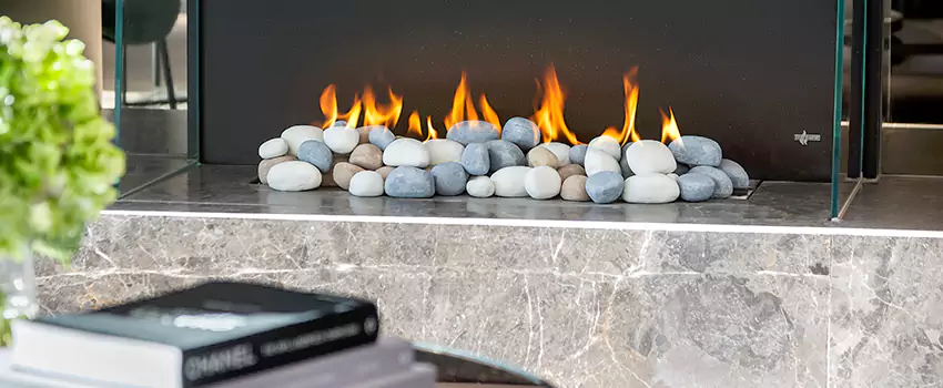 Double-Height Fireplace Design Refurbishment in Lakeview, Quebec